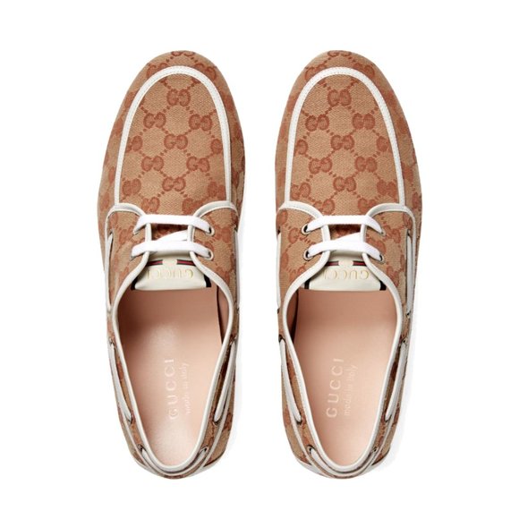 Gucci Men's Original GG Canvas Boat Shoes - Picture 3 of 10